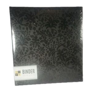 DCWV 8.5x11 Beautiful Black Damask Scrapbook Binder Album, 1 In Ring